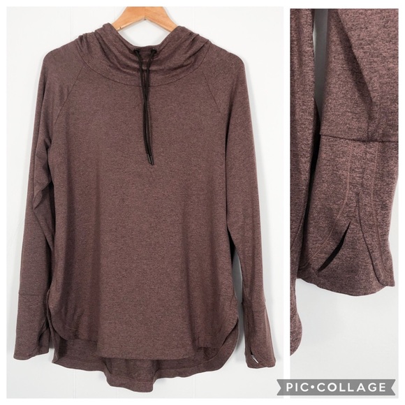 Athleta Tops - Athleta Uptempo Hoodie Sweatshirt Size XL Heathered Brown